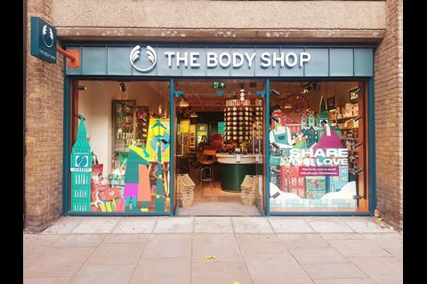 The Body Shop Christmas window 2021